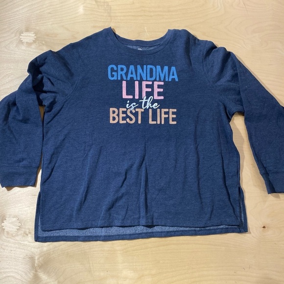 Positive Tees Navy Blue Graphic Sweatshirt 2X (20W - 22W) (MM) - Picture 6 of 13